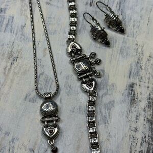 3 piece BRIGHTON Valentines set! Brighton heart necklace,bracelet and earrings